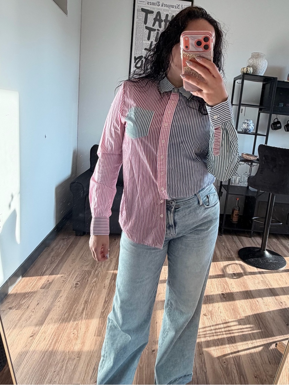 The Shirt by Rochelle Behrens Boyfriend Button Down Shirt M